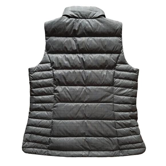 Lands' End Vest Down Filled Quilted Glen Check Black White Womens Medium Outdoor - Picture 3 of 14